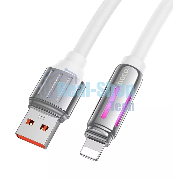 Кабель USB HOCO U136 Prize, USB - Lightning, 2.4А, 1.2м, белый