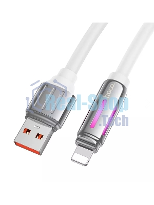 Кабель USB HOCO U136 Prize, USB - Lightning, 2.4А, 1.2м, белый
