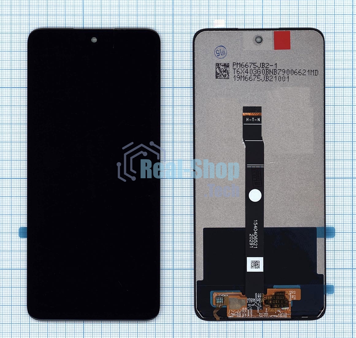 Дисплей для Huawei P Smart 2021, Y7A, Honor 10X Lite в сборе с тачскрином черный