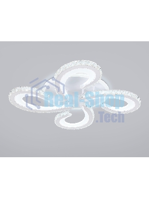 Потолочный светодиодный светильник Ambrella light FA1702/4 WH/CH белый/хром 121W 3000K-6400K 560*560*90 (ПДУ РАДИО 2.4G)