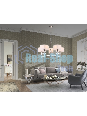 Люстра Ambrella light LH71321/5 SN/WH никель/белый E14/5 max 40W D700*850