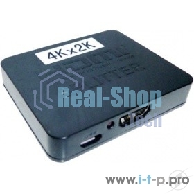 Разветвитель HDMI 4K Splitter Orient HSP0102HL, 1->2, HDMI 1.4/3D, UHDTV 4K(3840x2160)/HDTV1080p/1080i/720p, HDCP1.2, питание от USB, пластик.корпус 