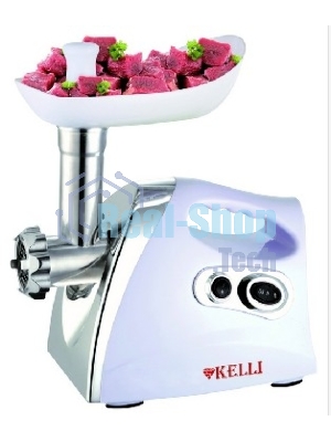 Мясорубка электрическая Kelli KL-5004 белый, 2600 Вт, 2 кг/мин, реверс, защита от перегрузки, насадки - 5