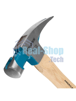 Молоток-гвоздодер Gross 10418 American hickory 450г, угол 75, магнит, обрезиненная рукоятка