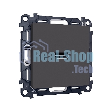 Комплект механизма розетки HDMI 2.0 ALFA Графит мягкое касание 40V/500mA 2.0GHz 5-18Gbit/s QUANT (AP9140, VM222) MA914010
