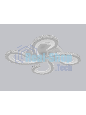 Потолочный светодиодный светильник Ambrella light FA1702/4 WH/CH белый/хром 121W 3000K-6400K 560*560*90 (ПДУ РАДИО 2.4G)