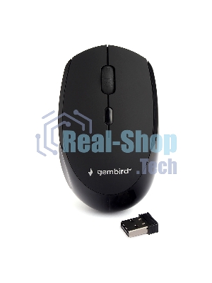 Мышь беспроводная Gembird MUSW-354 черный, 1600 dpi, радиоканал, USB, кнопки - 4