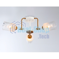 Светильник Ambrella light TR303321/3 WH/GD/CL/FR белый/золото/прозрачный/белый матовый E27*3 max 60W D620*210
