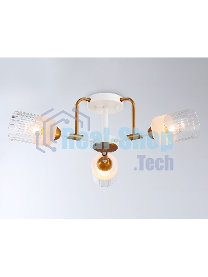 Светильник Ambrella light TR303321/3 WH/GD/CL/FR белый/золото/прозрачный/белый матовый E27*3 max 60W D620*210
