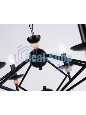 Светильник Ambrella light TR9597/6 BK черный E14/6 max 40W D660*880