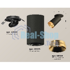 Светильник Ambrella Light XM6323204 SBK/PYG черный песок/золото желтое полированное MR16 GU5.3 (A2242, C6323, N6134)