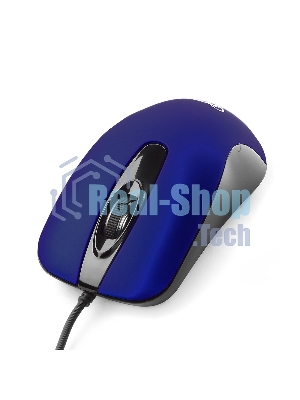 Мышь проводная Gembird MOP-400-B синий, 1000 dpi, USB, кнопки - 3
