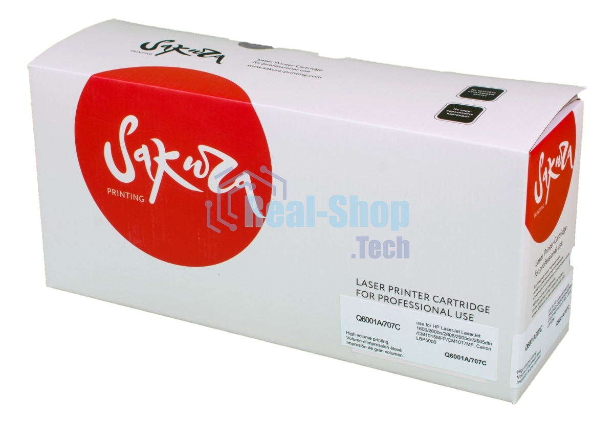 Картридж лазерный Sakura Q6001A/707C для LaserJet 1600/2600n/2605/2605dn/2605dtn/CM1015MFP/CM1017MF, Canon LBP5000, синий, 2000 к.