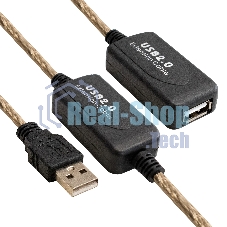 Удлинитель активный USB2.0-repeater ExeGate EX-UAE-AMAF-15.0 (Am/Af, 15м)
