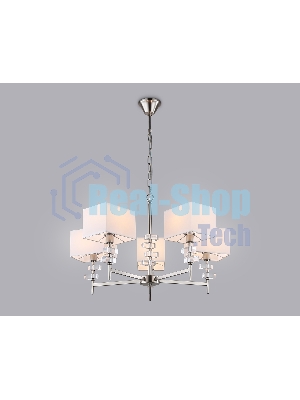 Люстра Ambrella light LH71321/5 SN/WH никель/белый E14/5 max 40W D700*850