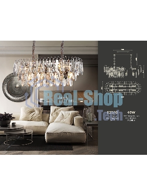 Светильник Ambrella light TR5259/10 CH/CL хром/прозрачный E27*10 max 40W 800*300*270