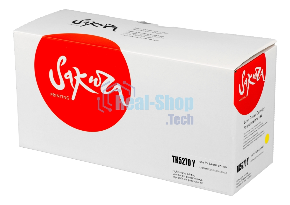 Картридж Sakura TK5270Y для Kyocera Mita ECOSYS M6230cidn, желтый, 6 000к.