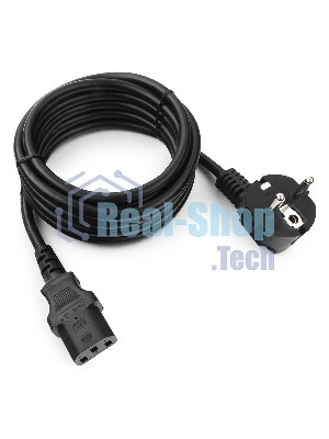 Кабель питания Cablexpert PC-186-1-3M, 3м, Schuko- C13, 3x1кв.мм, черный, с заземлением, пакет