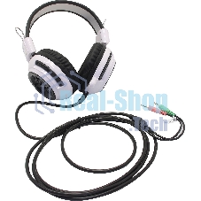 Проводные наушники Oklick HS-G300 белый/черный, полноразмерные, Jack 3.5 мм