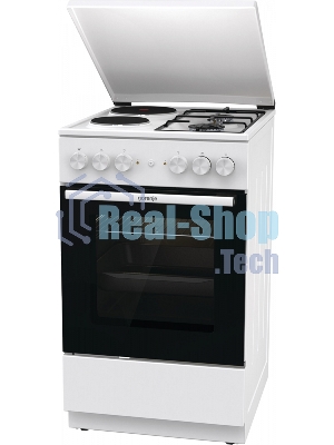 Плита комбинированная Gorenje GK5A12WG белый, конфорок 2 газовых и 2 электрических, духовка 68 л, 50 см x 85 см x 59.4 см
