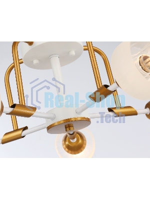 Светильник Ambrella light TR303323/5 WH/GD/CL/FR белый/золото/прозрачный/белый матовый E27*5 max 60W D620*200