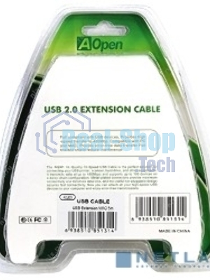 Кабель Aopen/QustКабель-адаптер USB2.0-repeater, удлинительный активный Am-->Af 5м (ACU823-5M) 6938510851314