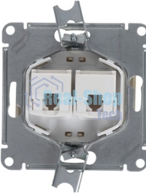 Розетка компьютерная 2-ая компьютерная RJ45+RJ45, кат.5E SE Glossa Графит