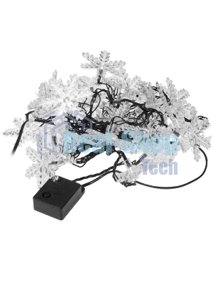 Гирлянда светодиодная Neon-night Снежинки большие 5м, 20LED, IP20, прозрачный провод, свечение мульти (RG/RB), мигание, 230В