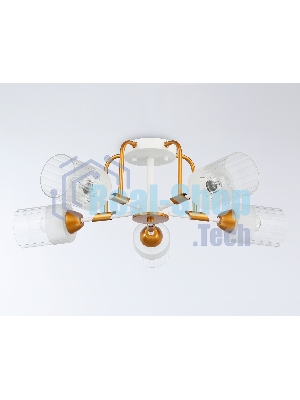 Светильник Ambrella light TR303323/5 WH/GD/CL/FR белый/золото/прозрачный/белый матовый E27*5 max 60W D620*200