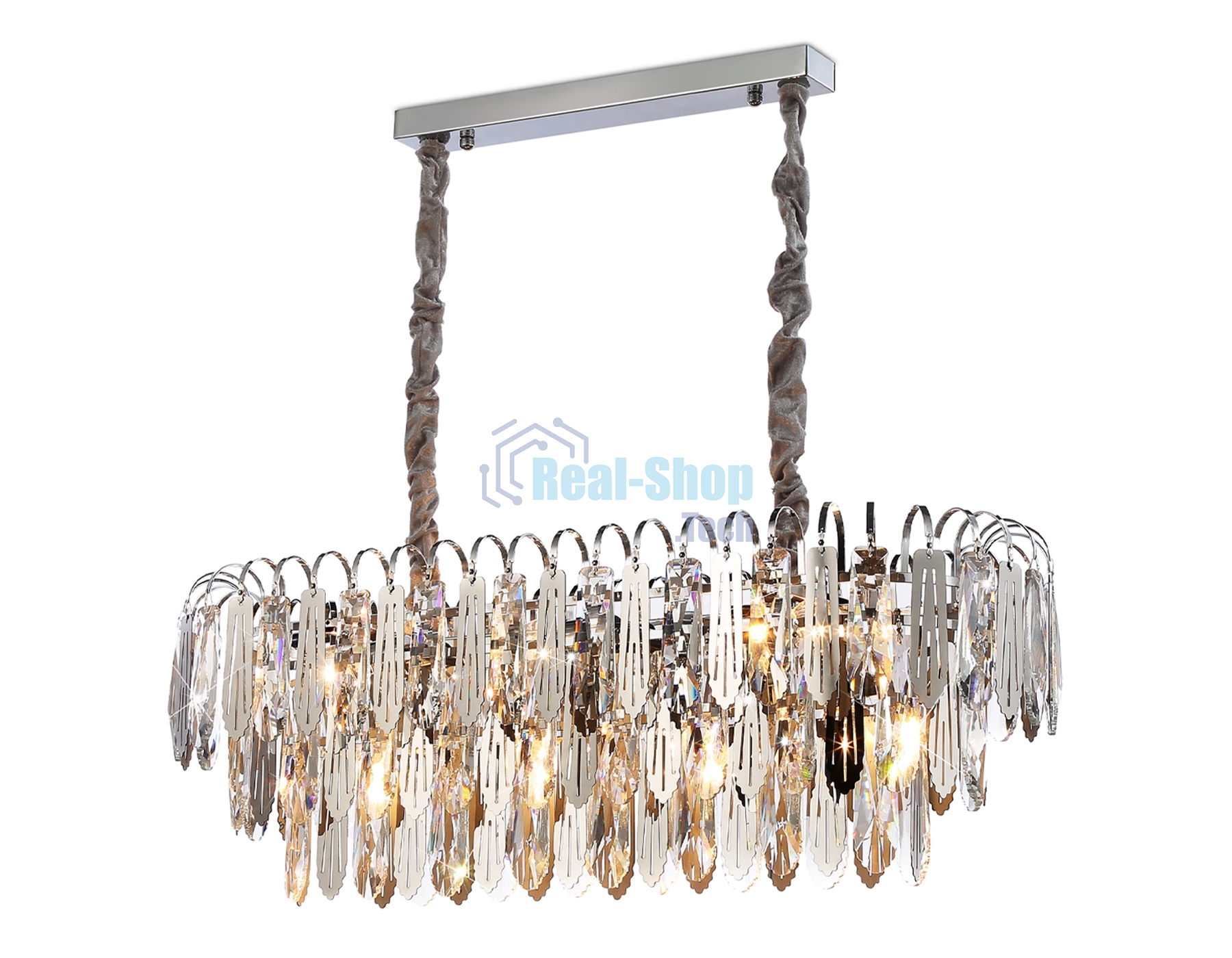 Светильник Ambrella light TR5259/10 CH/CL хром/прозрачный E27*10 max 40W 800*300*270