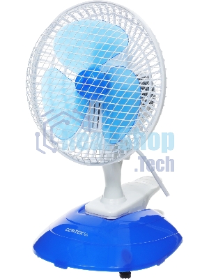 Вентилятор Centek CT-5003 синий/белый, настольный, 20 Вт, 2 скорости, 15 см