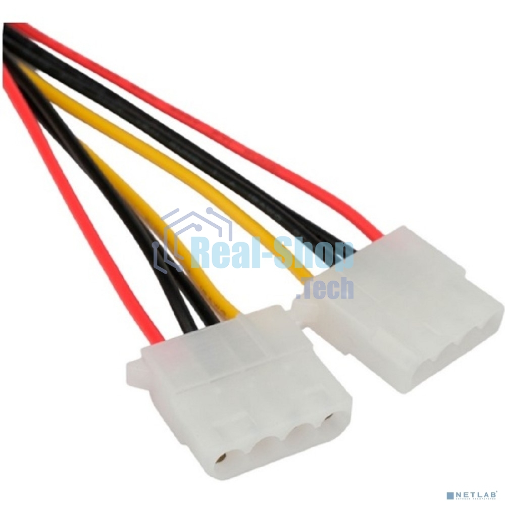 Кабель питания SATA Cablexpert CC-SATA-2MOLEX-20CM, Sata 15pin/2x Molex 4pin, 20 см, пакет