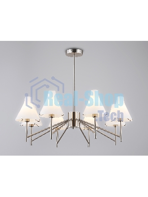 Люстра Ambrella light LH57125/8 SN/FR никель/белый матовый E14/8 max 40W D800*650