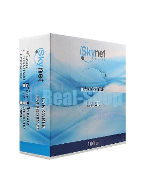 Кабель SkyNet Light UTP indoor 4x2x0,46, медный, FLUKE TEST, кат.5e, однож., 100 м, box, серый