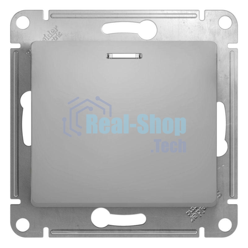 Механизм выключателя 1-кл. СП Glossa 10А IP20 10AX с подсветкой алюм. SchE GSL000313