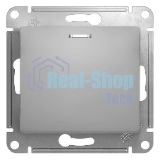 Механизм выключателя 1-кл. СП Glossa 10А IP20 10AX с подсветкой алюм. SchE GSL000313