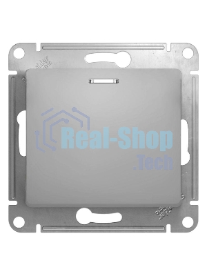 Механизм выключателя 1-кл. СП Glossa 10А IP20 10AX с подсветкой алюм. SchE GSL000313