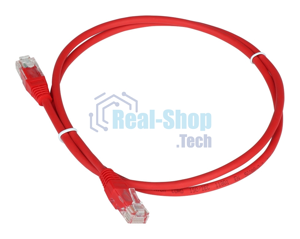 Патч-корд LANMASTER TWT UTP cat.5e, с заливными колпачками, 1.0 м, красный