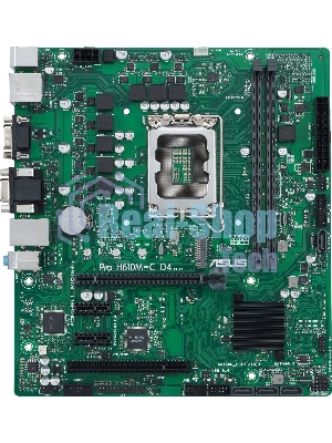 Материнская плата ASUS Pro H610M-C D4-CSM, LGA 1700, Intel H610, 2xDDR4, 4xSATA, 1xM.2, 1xPCI-E 4.0 x16, 1xPCI, 1xDP, 1xHDMI, 1xVGA, 1x 1Gb LAN, 2xUSB-A 2.0, 2xUSB-A 3.2 Gen 1, 3x3.5 мм, 7.1, Micro-ATX
