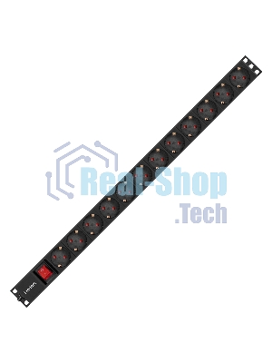 Блок розеток вертикальный ExeGate ServerPro PDU-V120 Al-12S-EU2.5-SW (19