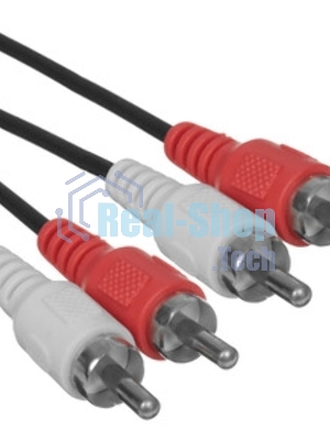 Кабель аудио Cablexpert CCA-2R2R-5M-N, 2xRCA/2xRCA, 5м, черный, пакет