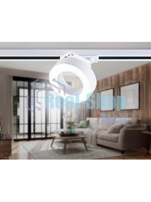 Трековый однофазный светодиодный светильник Ambrella light GL6866 WH белый LED 15W 4200K D115*80