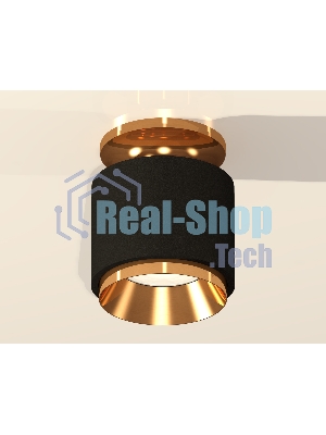 Светильник Ambrella Light XS7511120 SBK/PYG черный песок/золото желтое полированное MR16 GU5.3 (N7929, C7511, N7034)