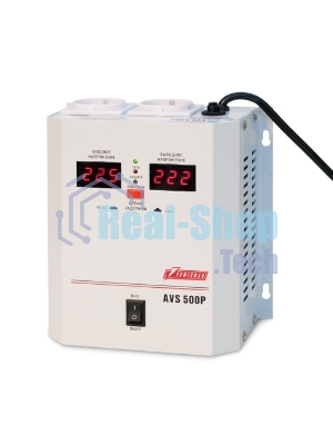 Стабилизатор напряжения Powerman AVS-500P (220В±8% 500ВА,5А,КПД 98%, циф. индикация вх./вых.)