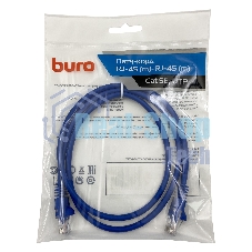 Патч-корд Buro cat.5e molded 1м голубой RJ-45 (m)-RJ-45 (m)