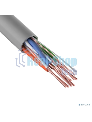 Кабель витая пара Rexant U/UTP, cat.5e, ZH нг(А)-HF, 4PR, 24AWG, внутренний, серый, 305 м