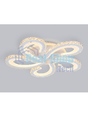 Потолочный светодиодный светильник Ambrella light FA1703/5 WH/CH белый/хром 149W 3000K-6400K 540*540*90 (ПДУ РАДИО 2.4G)