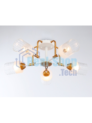 Светильник Ambrella light TR303323/5 WH/GD/CL/FR белый/золото/прозрачный/белый матовый E27*5 max 60W D620*200