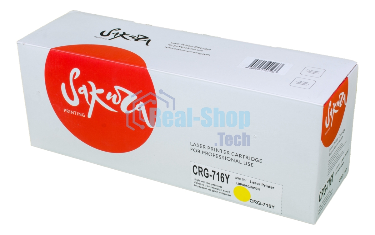 Картридж лазерный Sakura CRG716Y/CB542A для HP Color LJ CM1312MFP/CP1215/CP1515/CP1518/Canon i-SENSYS LBP 5050/MF8030CN/8050CN/HP Color LJ CM1312MFP/CP1215/ CP1515/CP1518, желтый, 1500 к.