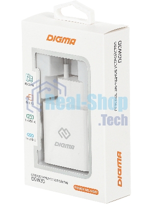 Сетевое зарядное устройство Digma DGW3D 3A PD+QC белый